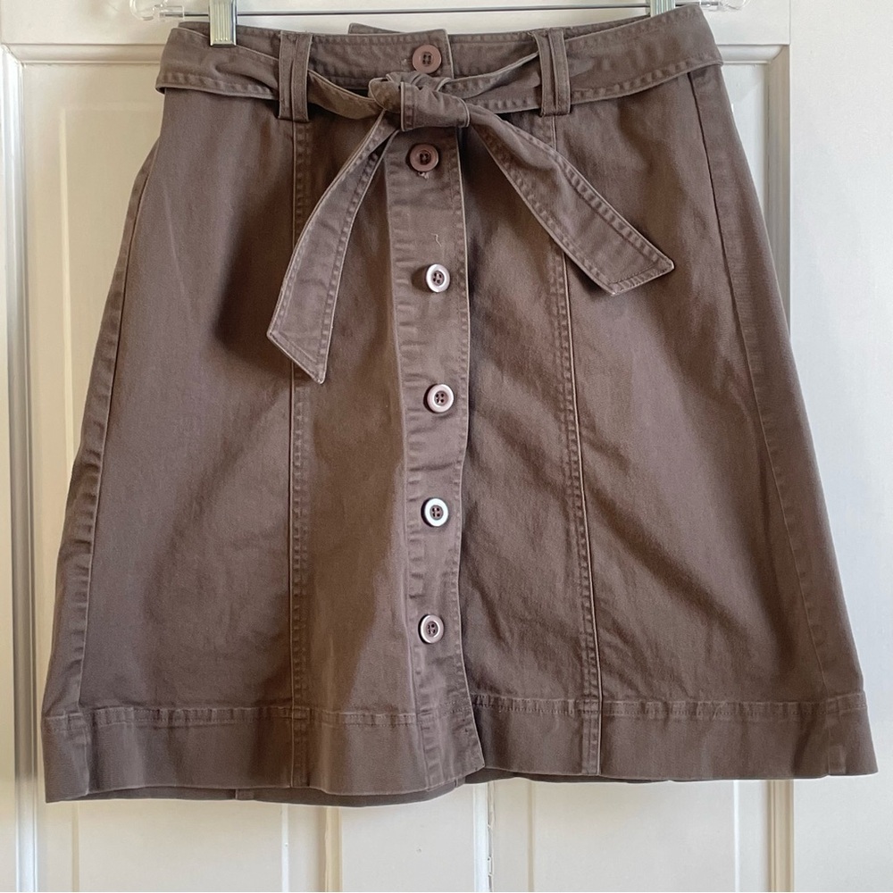 Mid Cargo Skirt Preswick & Moore Size 6 Petite Gray button down, Tie, Pockets